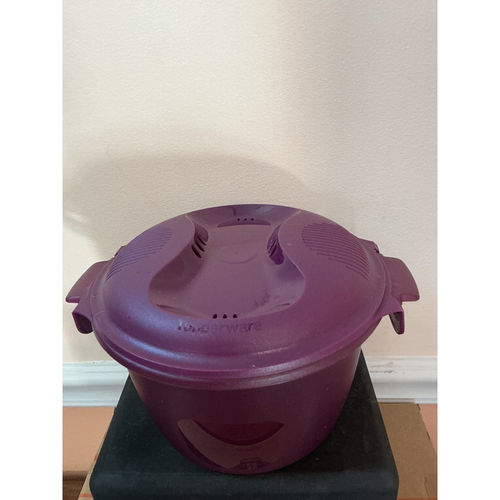 Tupperware Microwave Rice Maker 2.2L Purple Cooker Steamer with Instructions